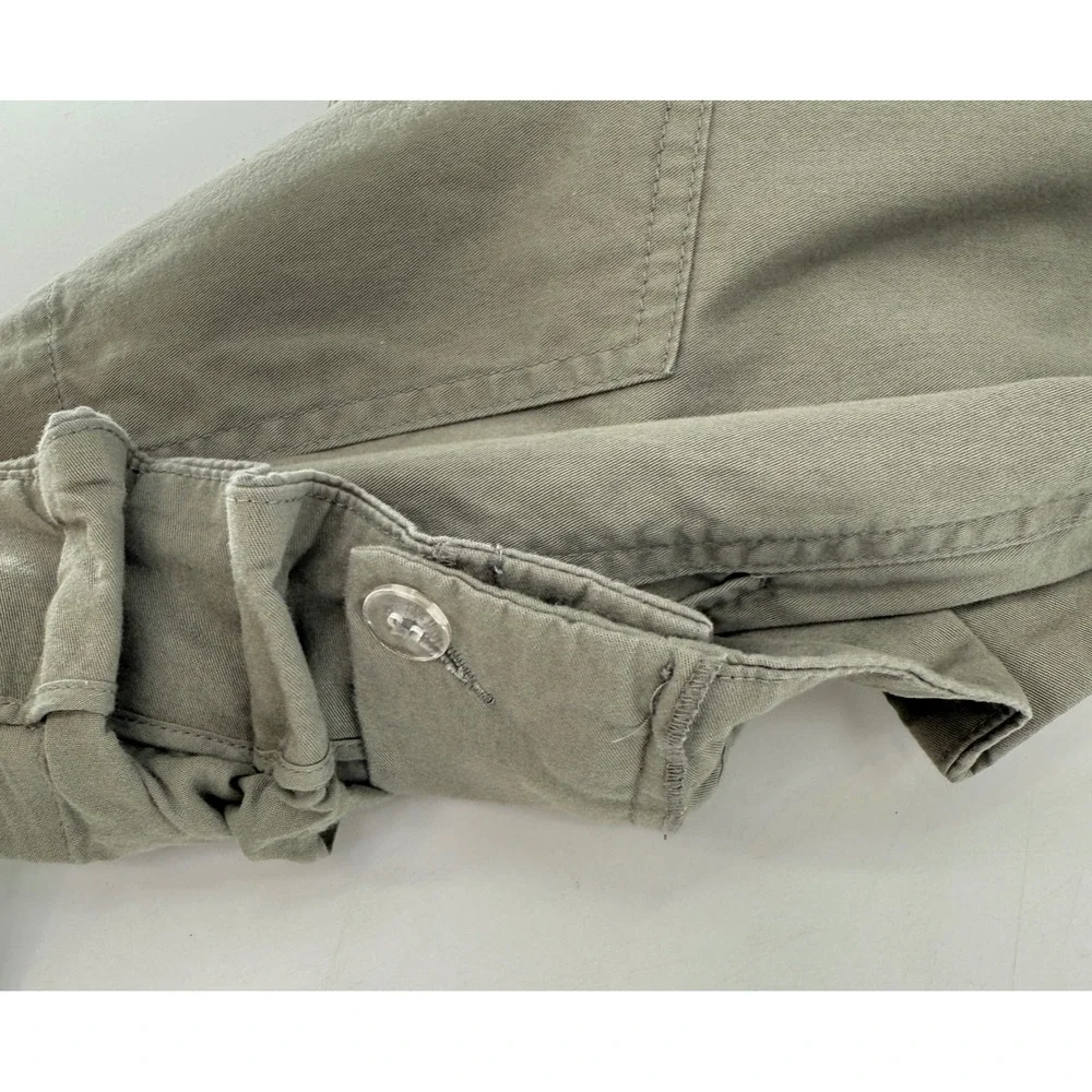 Abercrombie & Fitch Womens Olive Green Pleated Cropped Pants 28S Preppy Academia